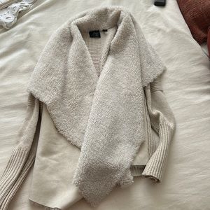 Faux Suede & Shearling Cardigan